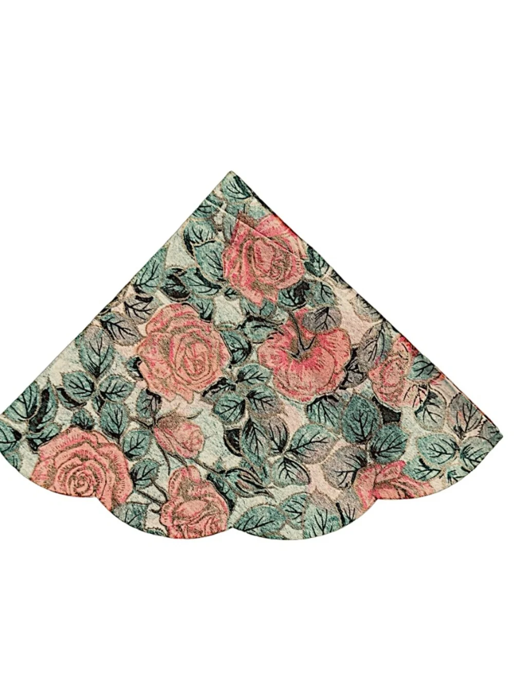 FREUND-MAYER Vintage Rice Paper Napkins (lot of 18) Rose Pattern Scalloped Fan